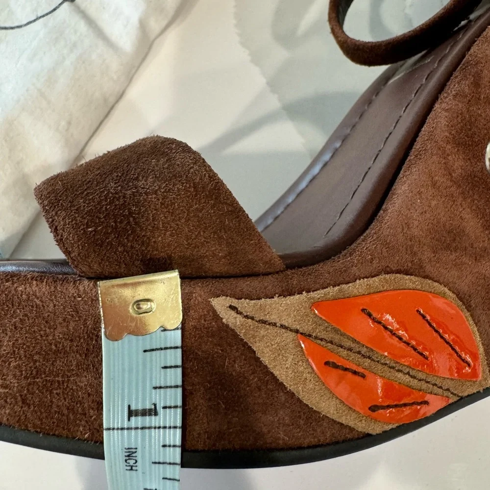 Prada suede wedge sandals. Size 37.5 US 7.5 - Picture 5 of 16